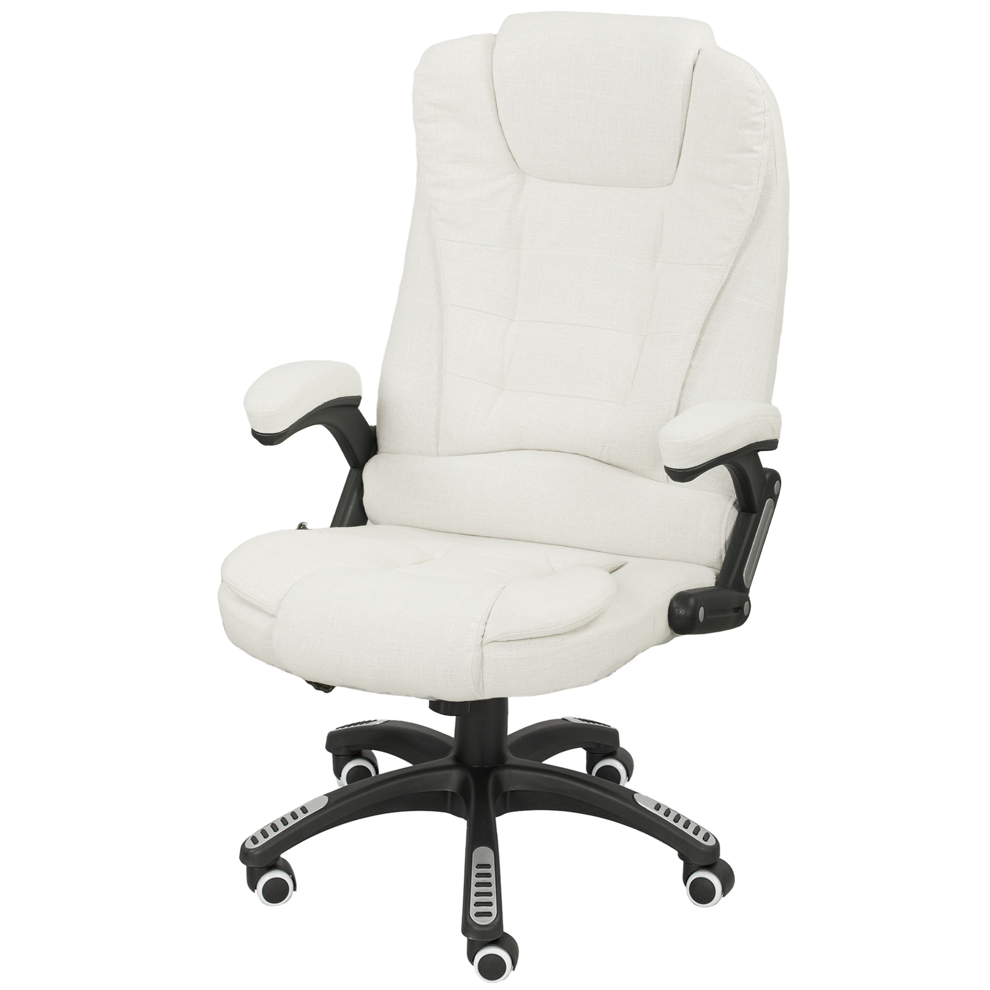 Ergonoomiline lauatool massaažifunktsiooniga, 68 x 72 x 110–120 cm, kreemvalge