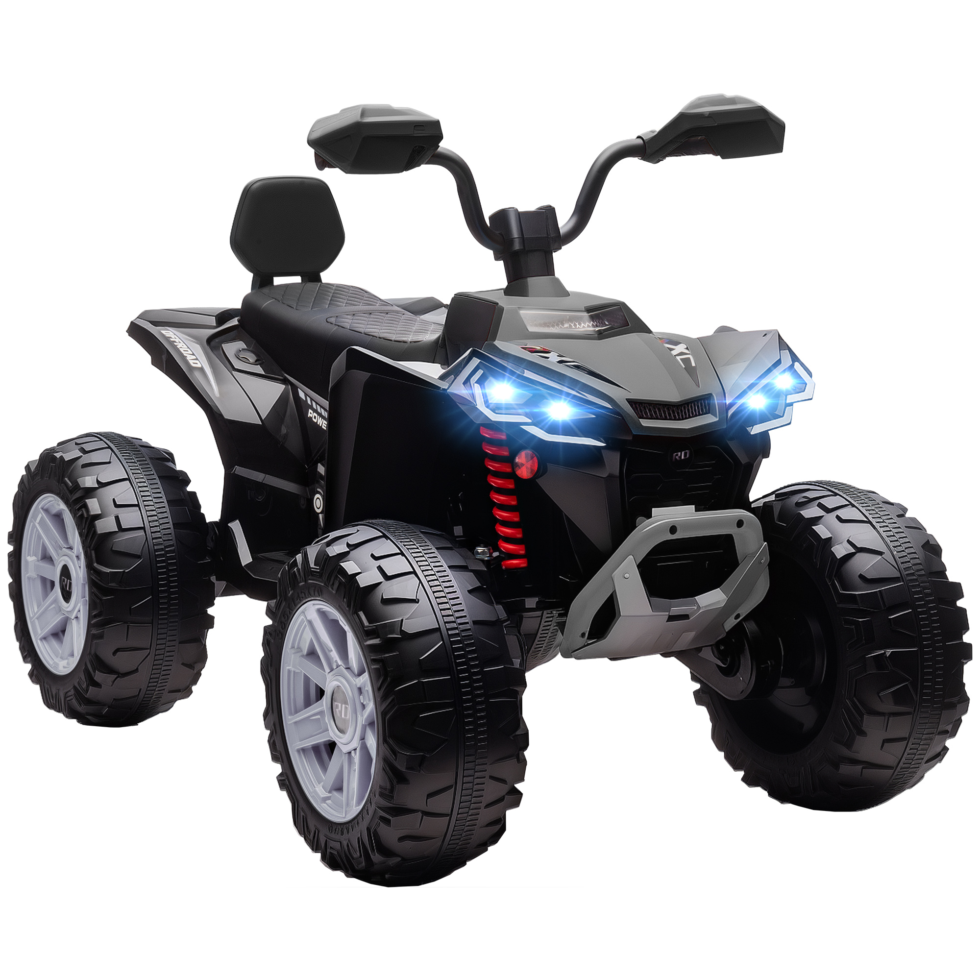 AIYAPLAY laste elektriline ATV, 24V elektrisõiduk 4 rattaga, esitulede, USB-pistiku ja MP3-funktsiooniga, 6,5 km/h, 3–8-aastastele