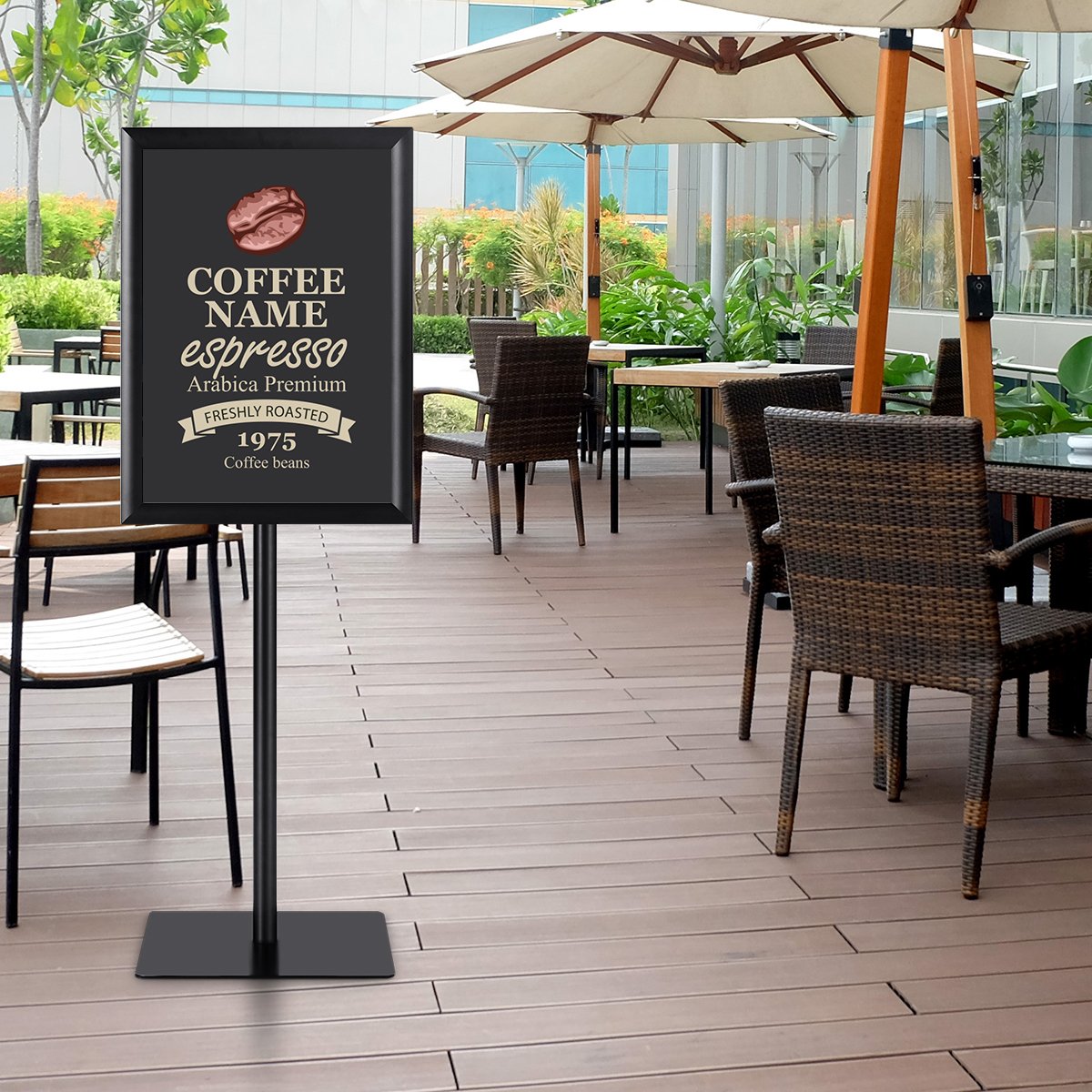 Infostend A3 komplekt 2 infostendit kõrgusega reguleeritav posteralus kliendipeataja must