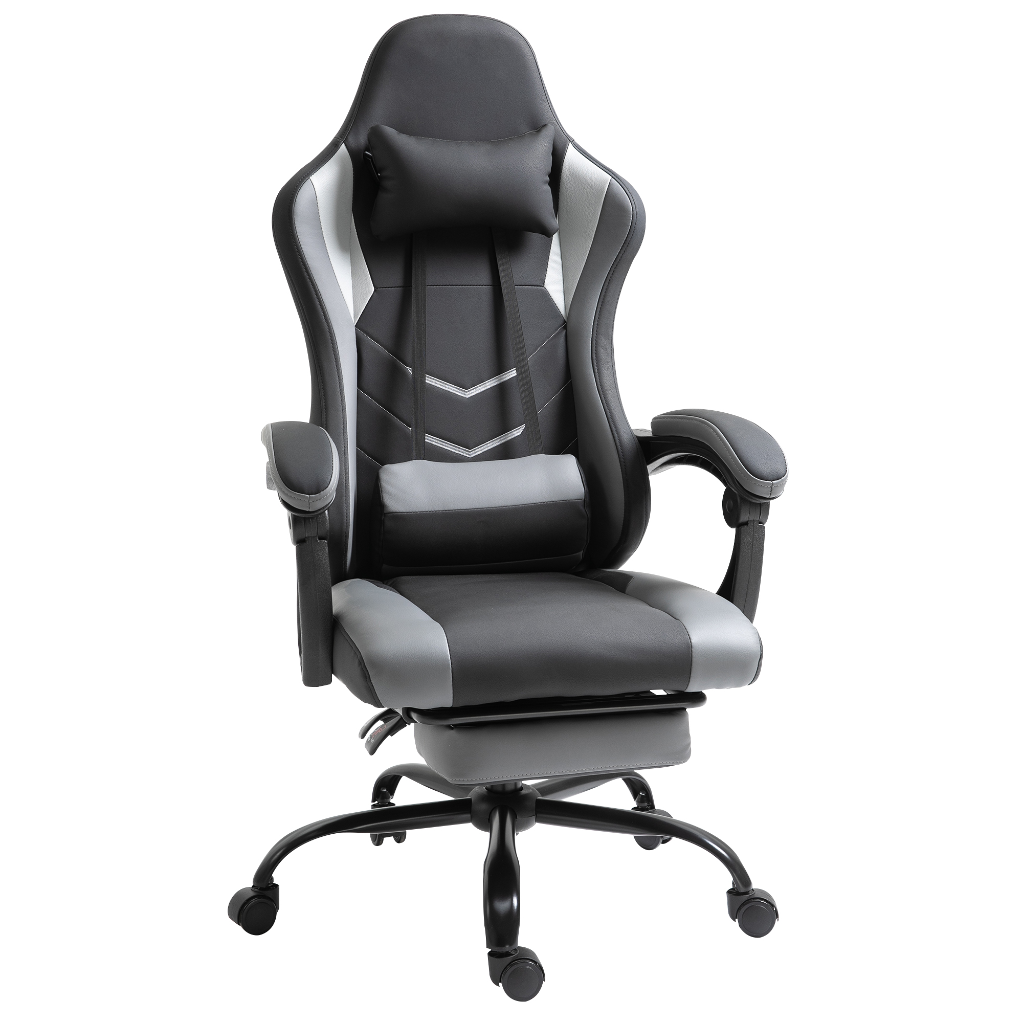 Kontoritool, reguleeritav, ergonoomiline, jalatoega, polsterdatud (62 x 52 x 128 cm), must