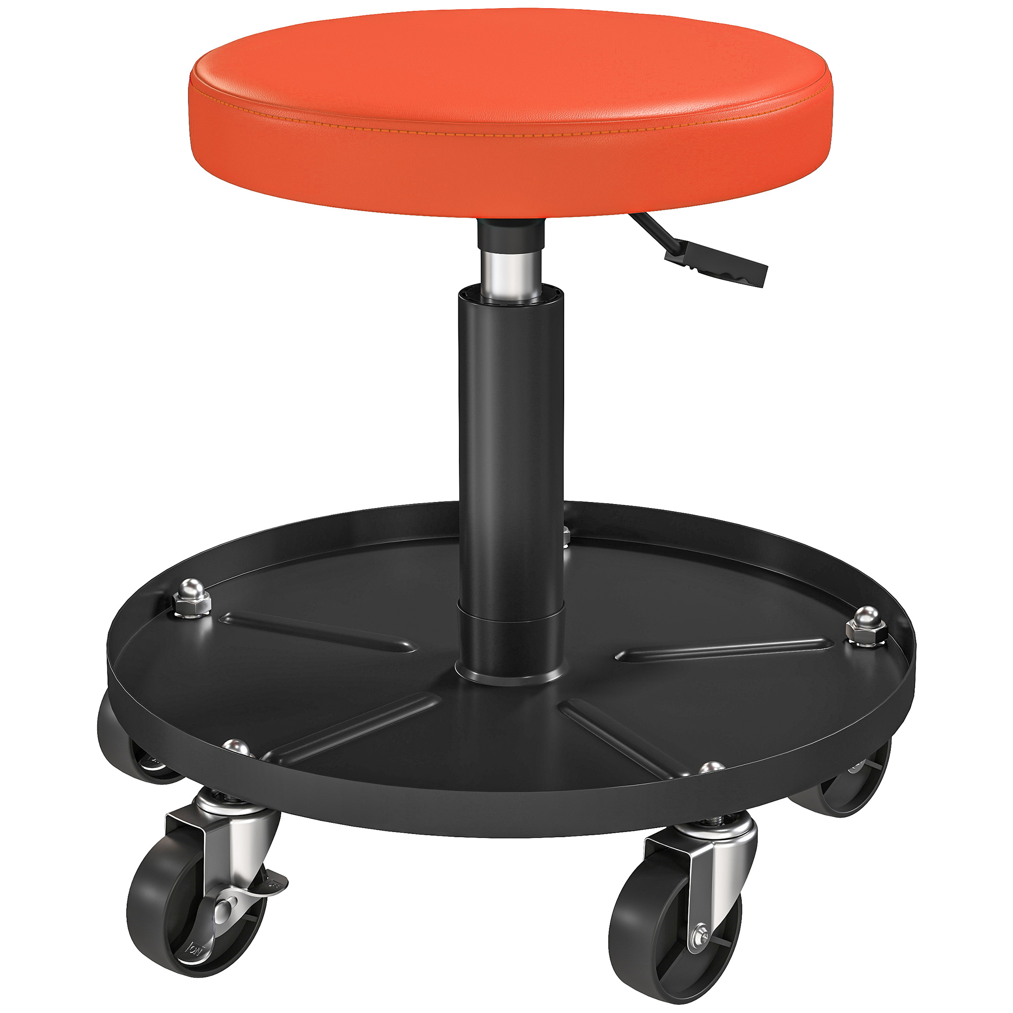 Töökojatool ratastega, reguleeritava riiuli kõrgusega 38-50cm, kandevõime kuni 135kg, oranž