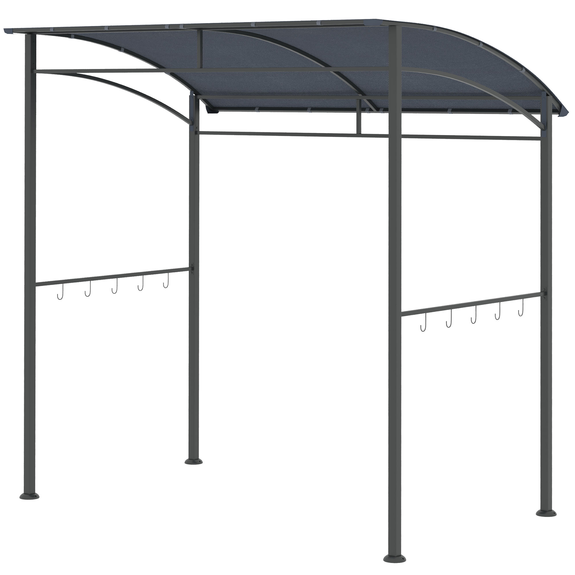 Grillpaviljon grilli varjualune vihmakate söögiriistade konksud terasraam hall 215 x 150 x 174/220 cm
