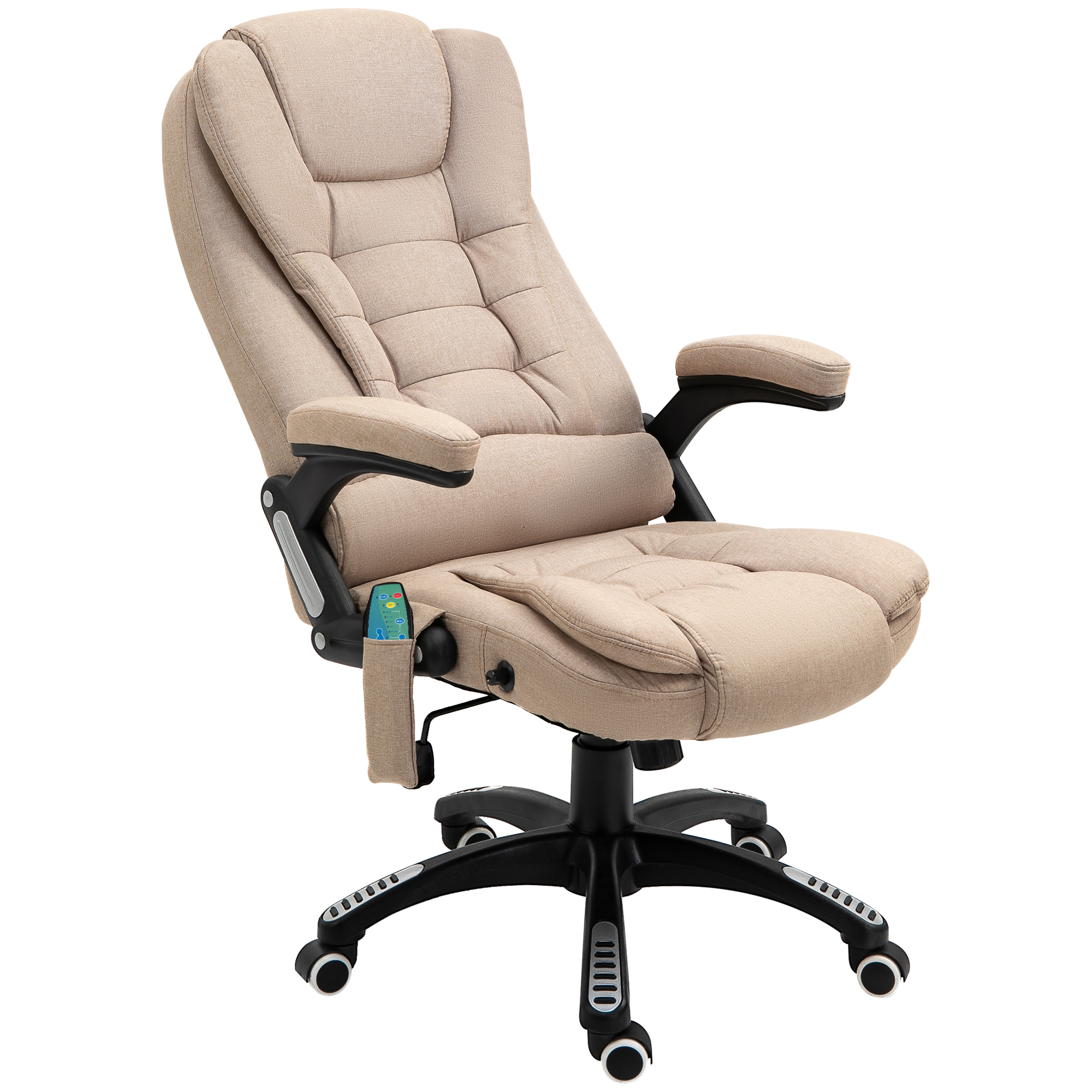 Vinsetto massaažitool soojendusfunktsiooniga, ergonoomiline lauatool, reguleeritava kõrgusega, 68P x 72L x 110-120 cm, pruun