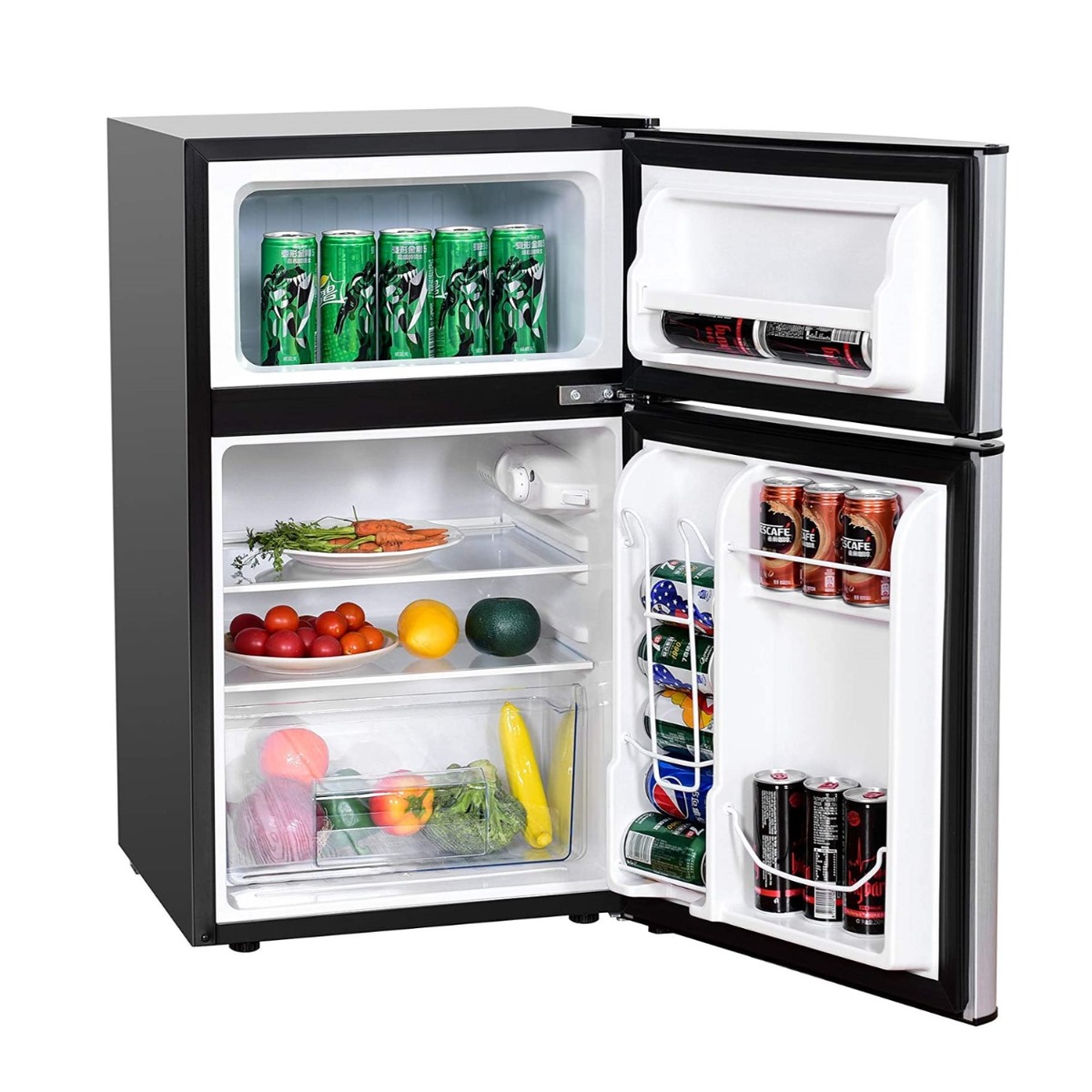 90l külmik 27l sügavkülmikuga külmik-sügavkülmik kombinatsioon 485 x 495 x 86 cm hõbedane