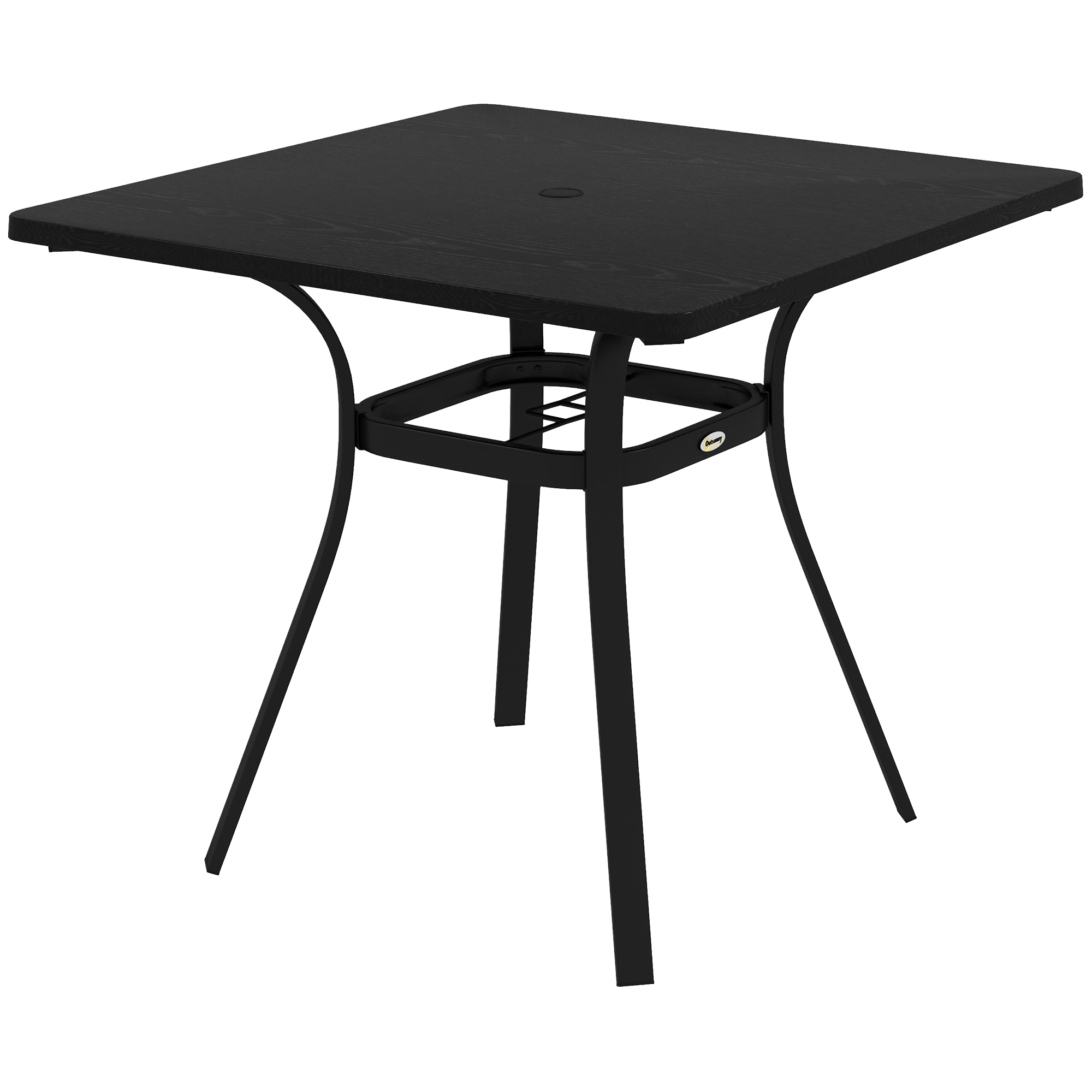 Õuelaud 4 inimesele, terasraam, 80P x 80L x 72K cm, must