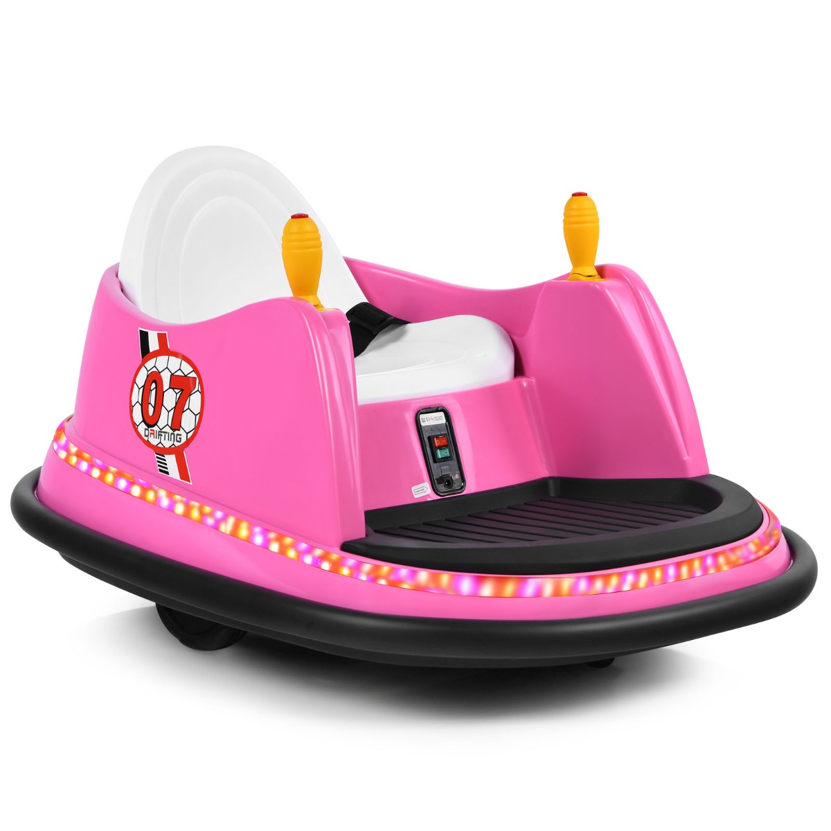 6V laste kaitserauaga auto kaugjuhtimispuldiga 360 kraadi pöördering 57 x 75 x 42 cm roosa