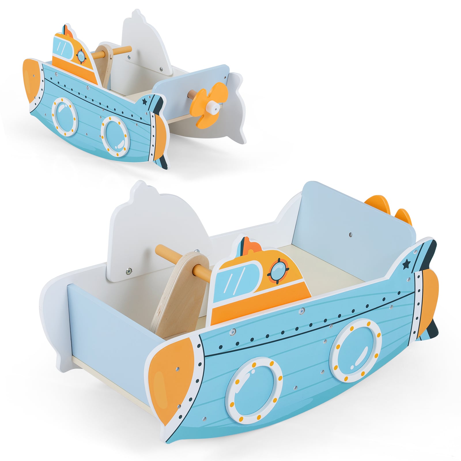 Allveelaeva puidust kiiklaev propelleriga