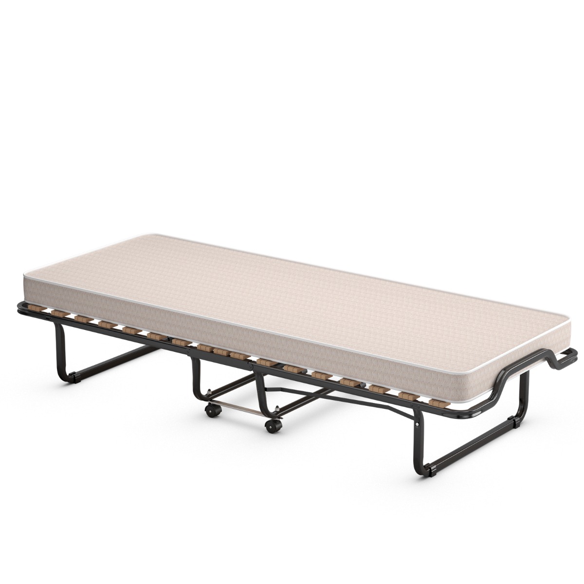 Mäluvahust (Memory Foam) madratsiga kokkupandav külalisvoodi ja lisavoodi (80x200 cm, valmistatud Itaalias), beež