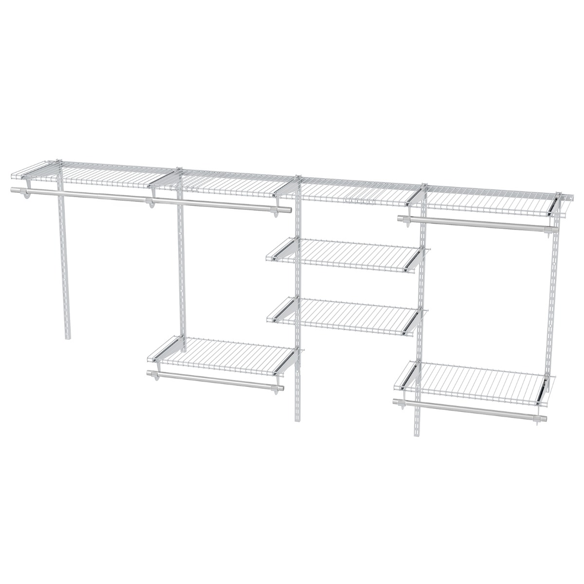 Avatud riidekapp 122 - 244 cm laiendatav seinagarderoob diy hoiustamissüsteem valge