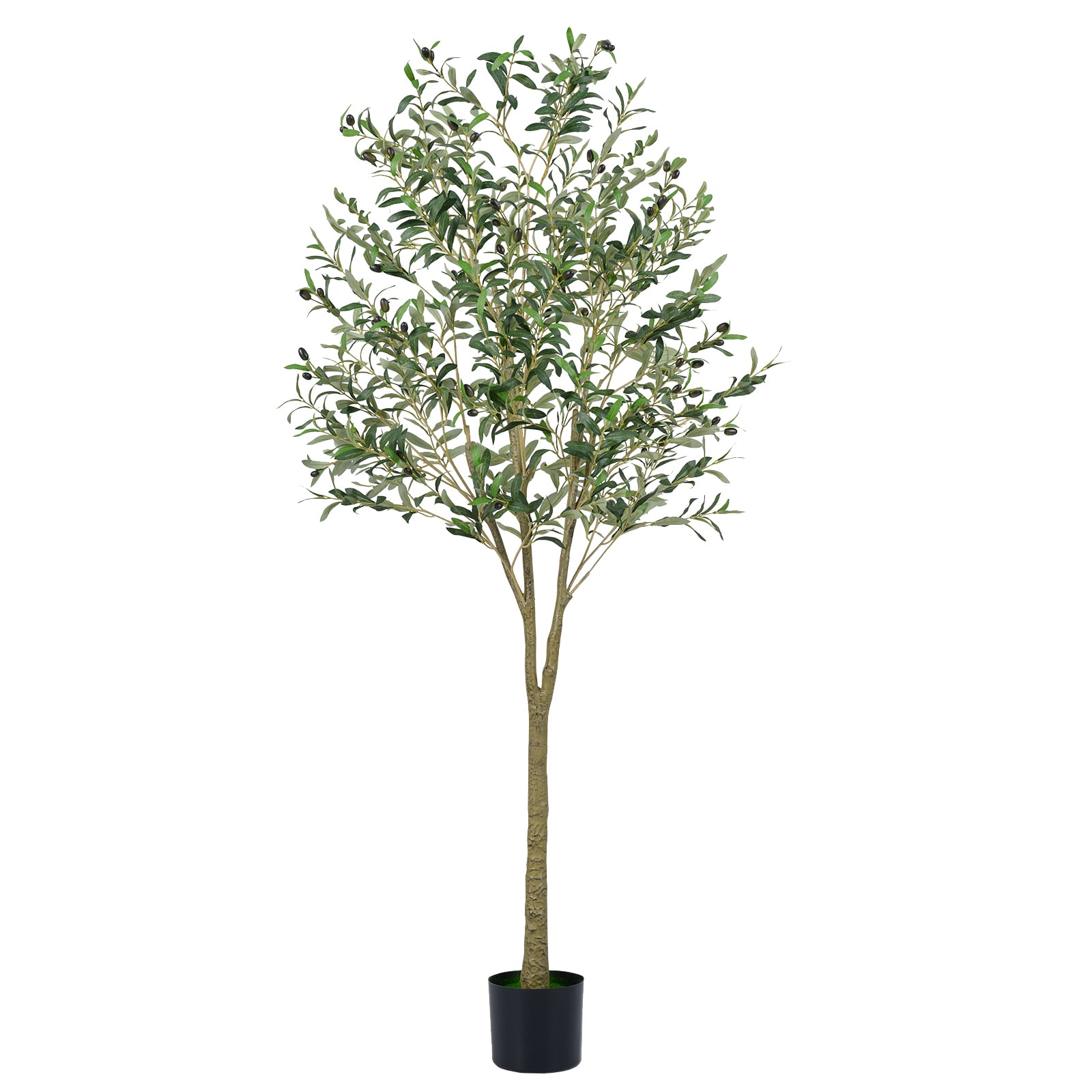 Kunstlikud oliivipuud, 180 cm kõrged, kunstoliivitaimed plastist istutuskastiga, rohelised