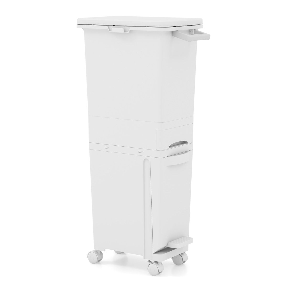 Kolm ühes multifunktsionaalne prügikast kallutatava põhjaga köögi prügikastiga