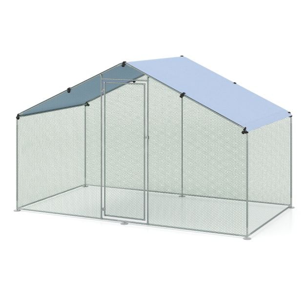 Suur kanakuut oxford-katusega ja kuusnurkse võrguga