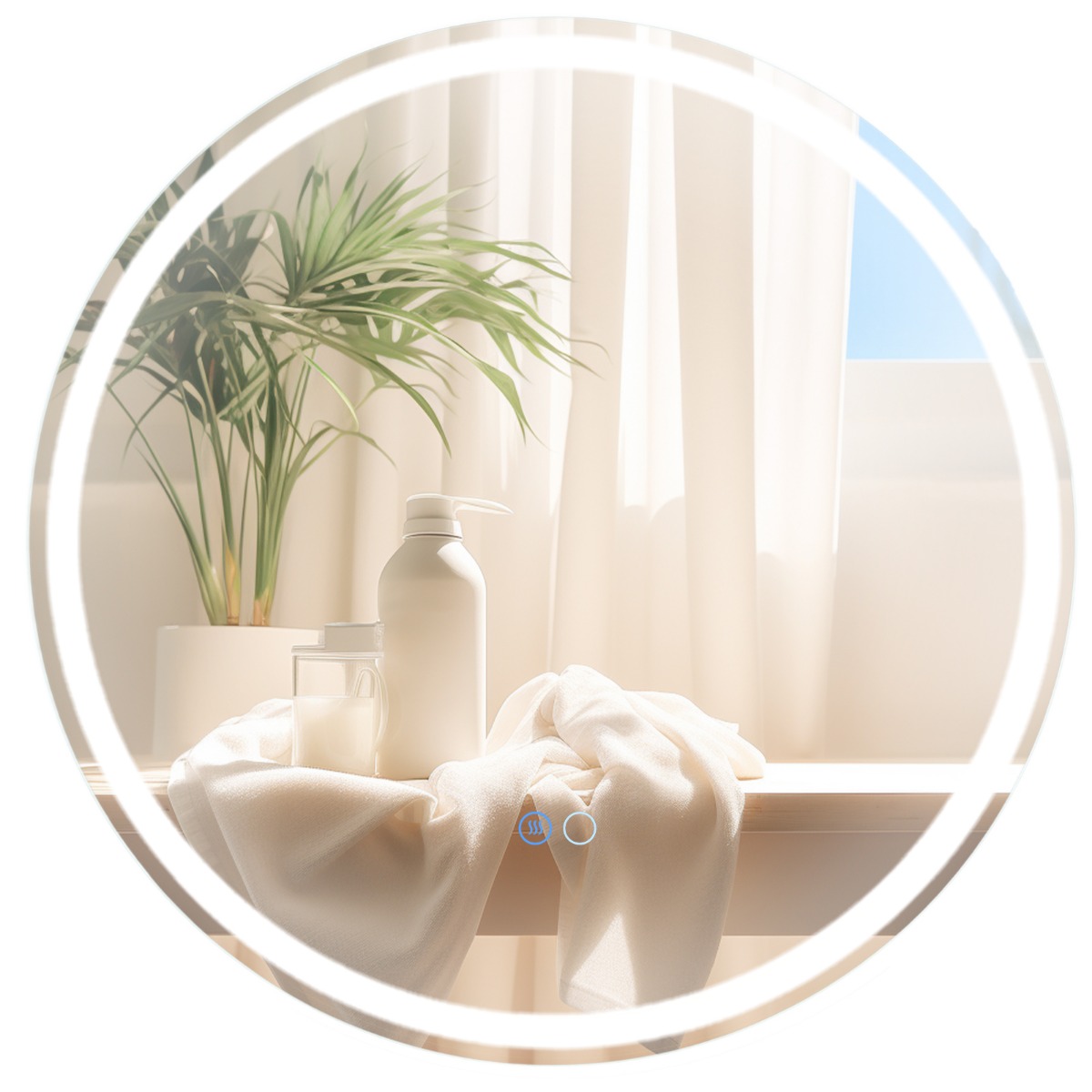 60x60cm LED vannitoa peegel 3 värvust, mälufunktsioon