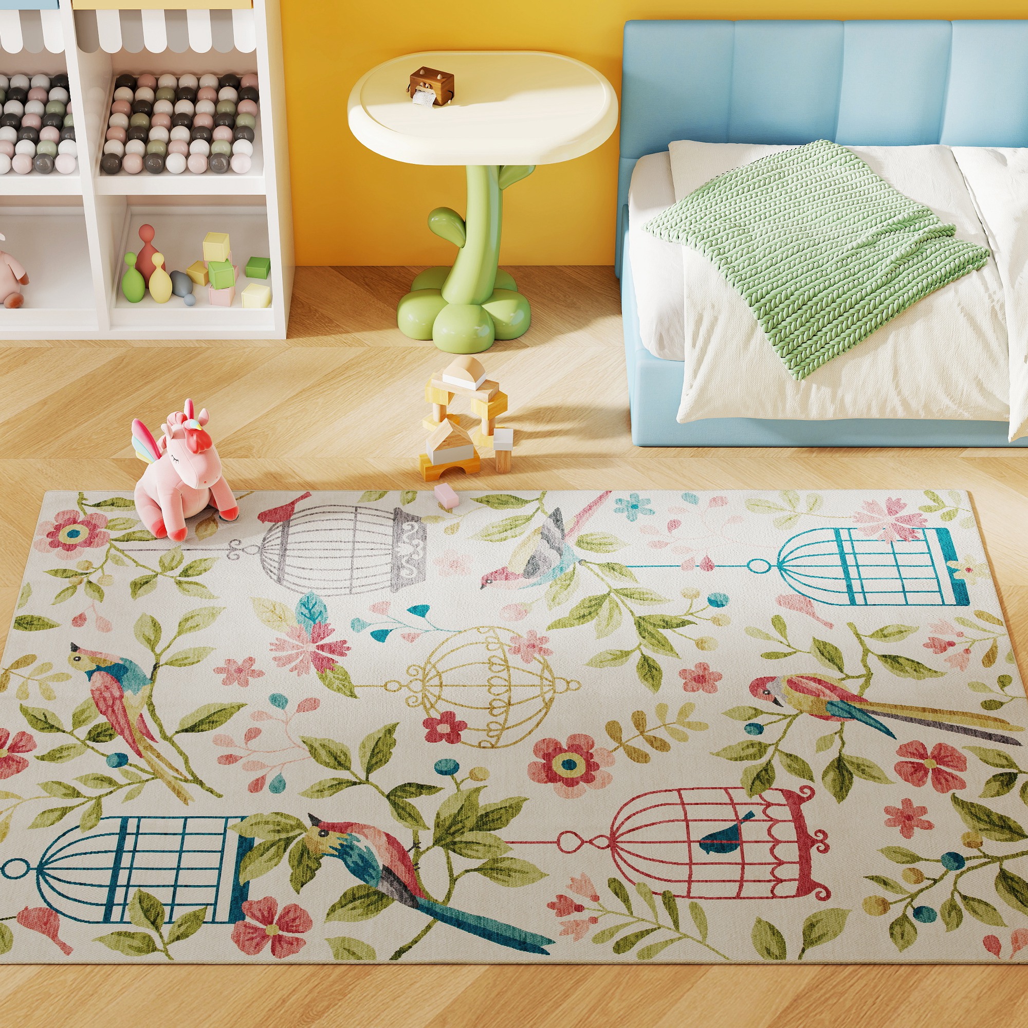 Maamaja stiilis vaip, mitmekülgne, polüester, kergesti hooldatav, libisemiskindel, värviline