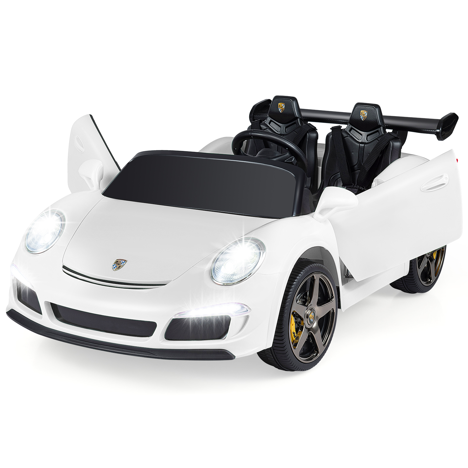 Litsentseeritud RUF laste elektriauto, 12 V akutoitel elektriauto lapsevanema puldiga, valge