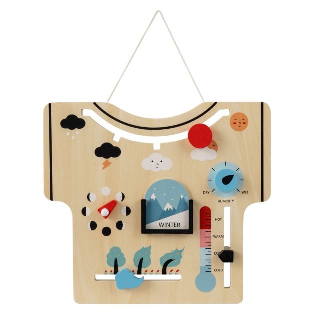 Laste puidust kalender aastaaegade ja kuu faasidega