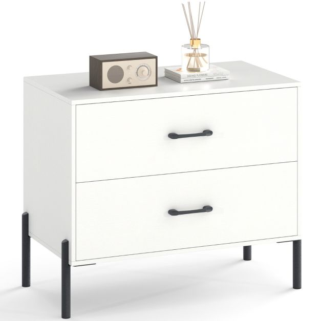 Öökapp kahe eemaldatava sahtli ja vastupidavate metalljalgadega - valge