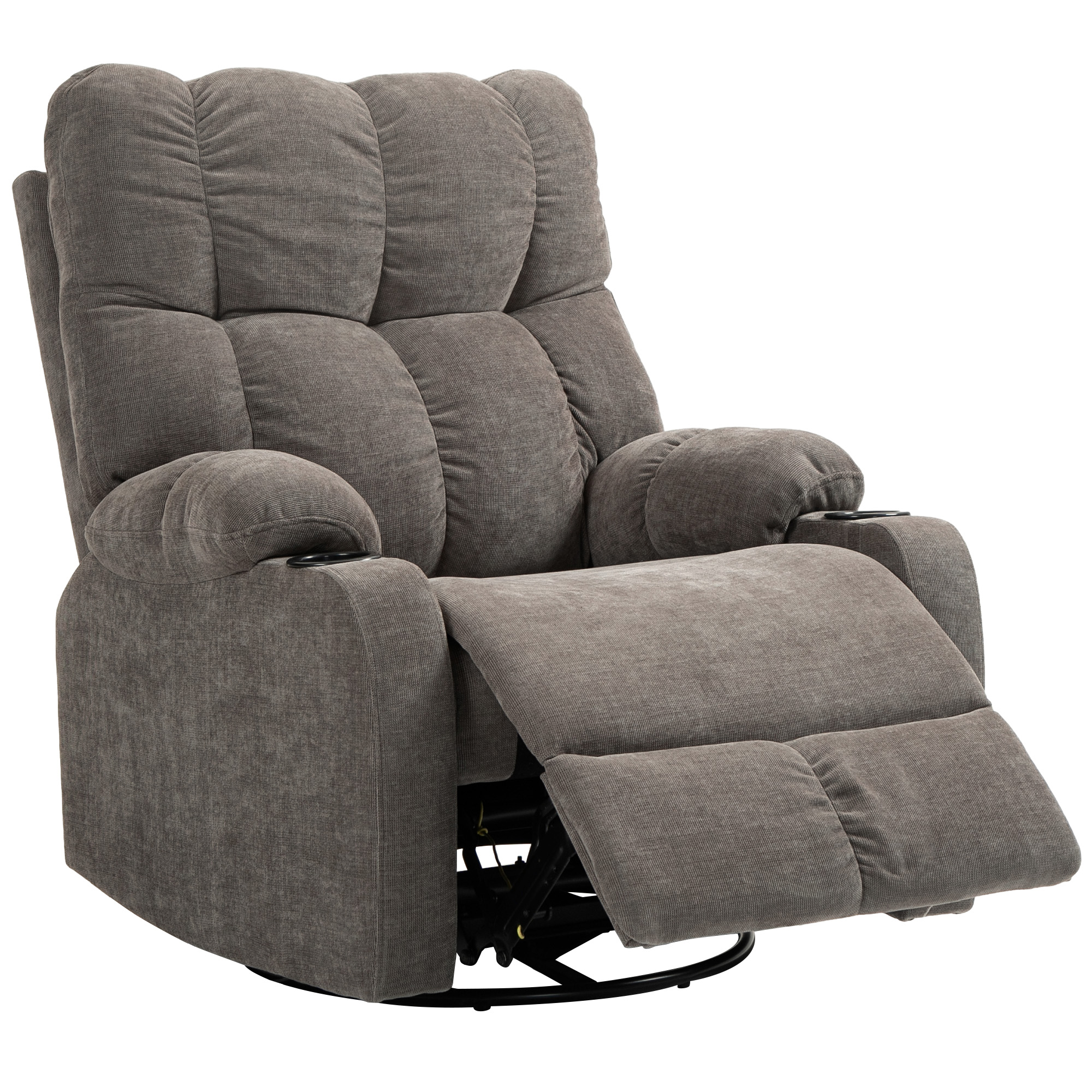 HOMCOM tugitool jalatoega, moodne tugitool, pöörlev, kuni 150 kg, terasraam, 88x96x108cm, helepruun