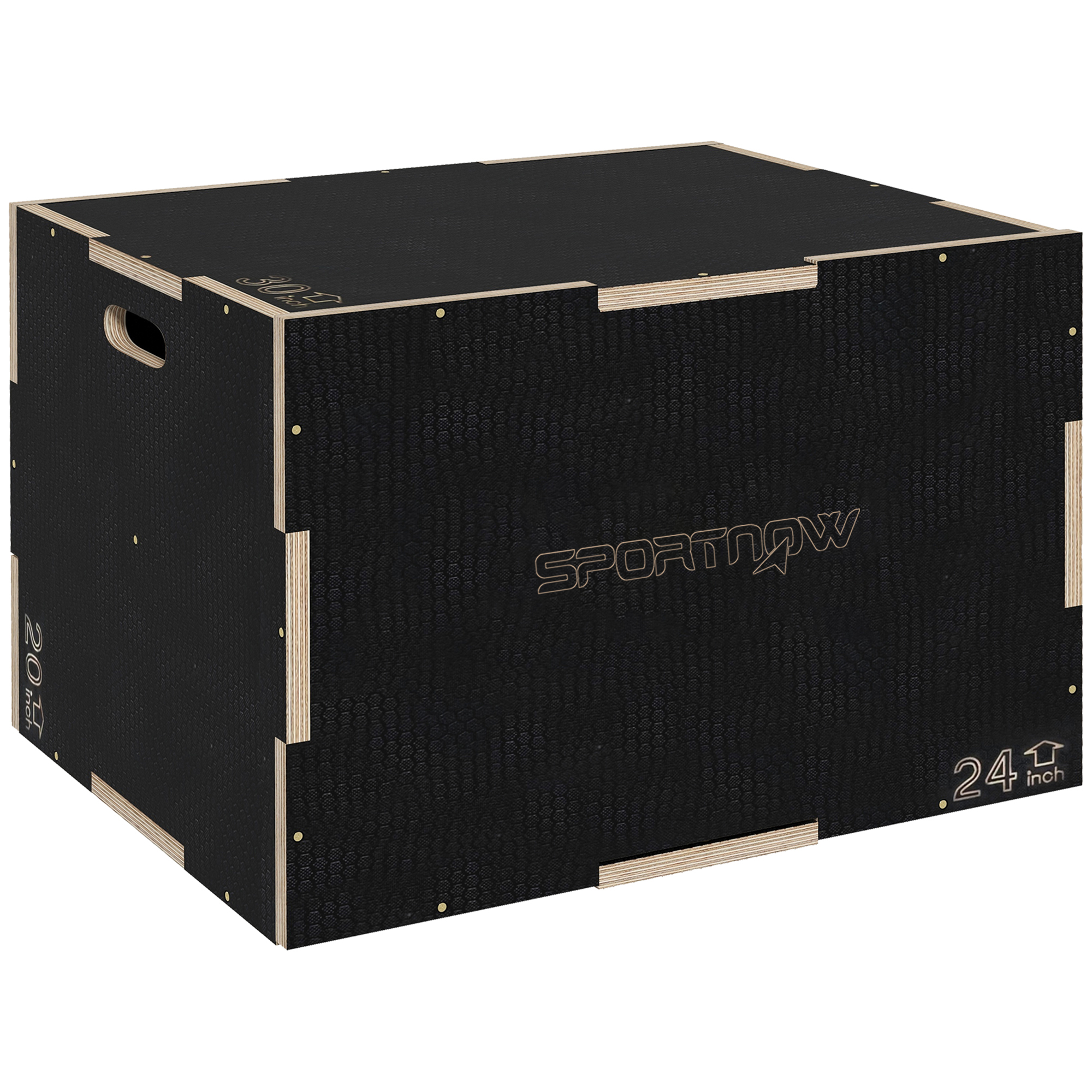 Plyo kast/hüppekast, vastupidav, 61 x 51 x 41 cm, must, käepide 10x3,5 cm, kuni 120 kg