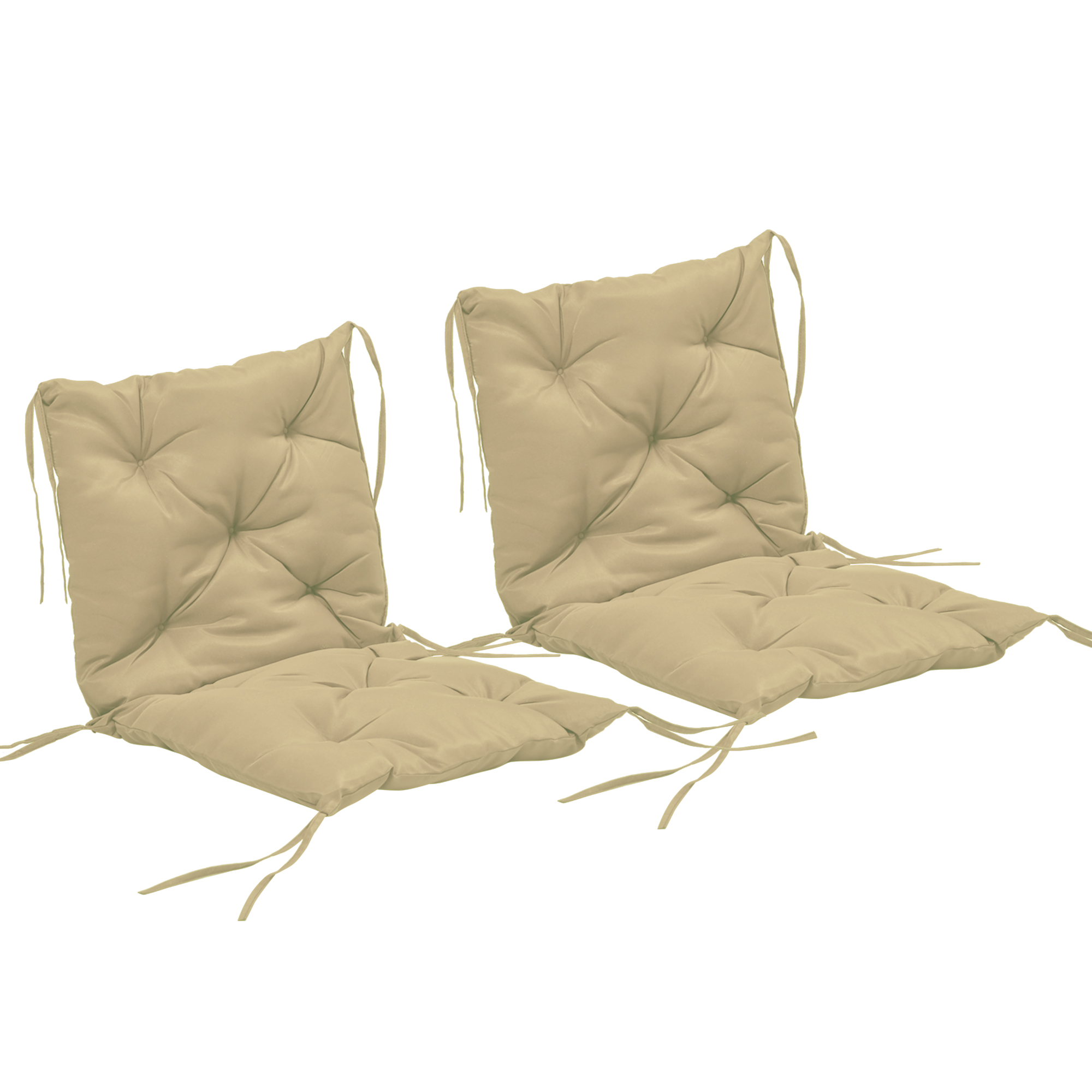 2 istmepadja komplekt, 98 x 50 cm istmepadjad paeltega, kangaga kaetud, paksus 8 cm, khaki värv