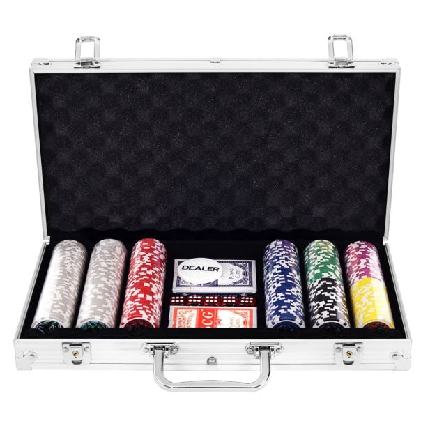 Pokerikomplekt alumiiniumkorpusega hõbedane