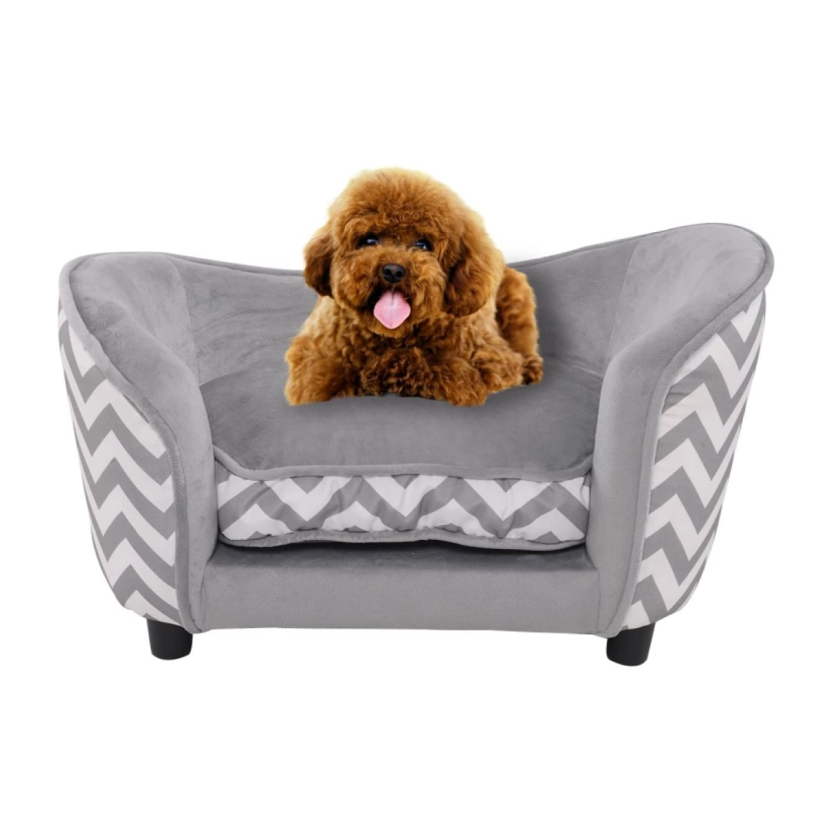 Kassivoodi pehme polsterdatud padjaga pestava kattega koeradiivan kassidiivan hall