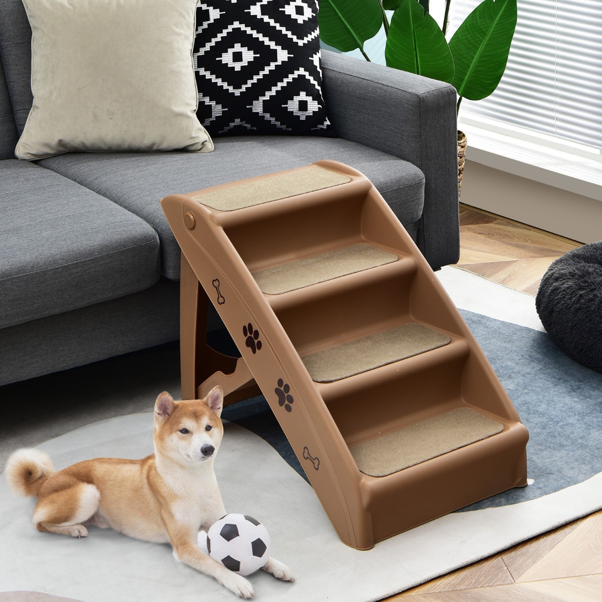 Kokkupandavad plastikust lemmiklooma trepid 4 astet