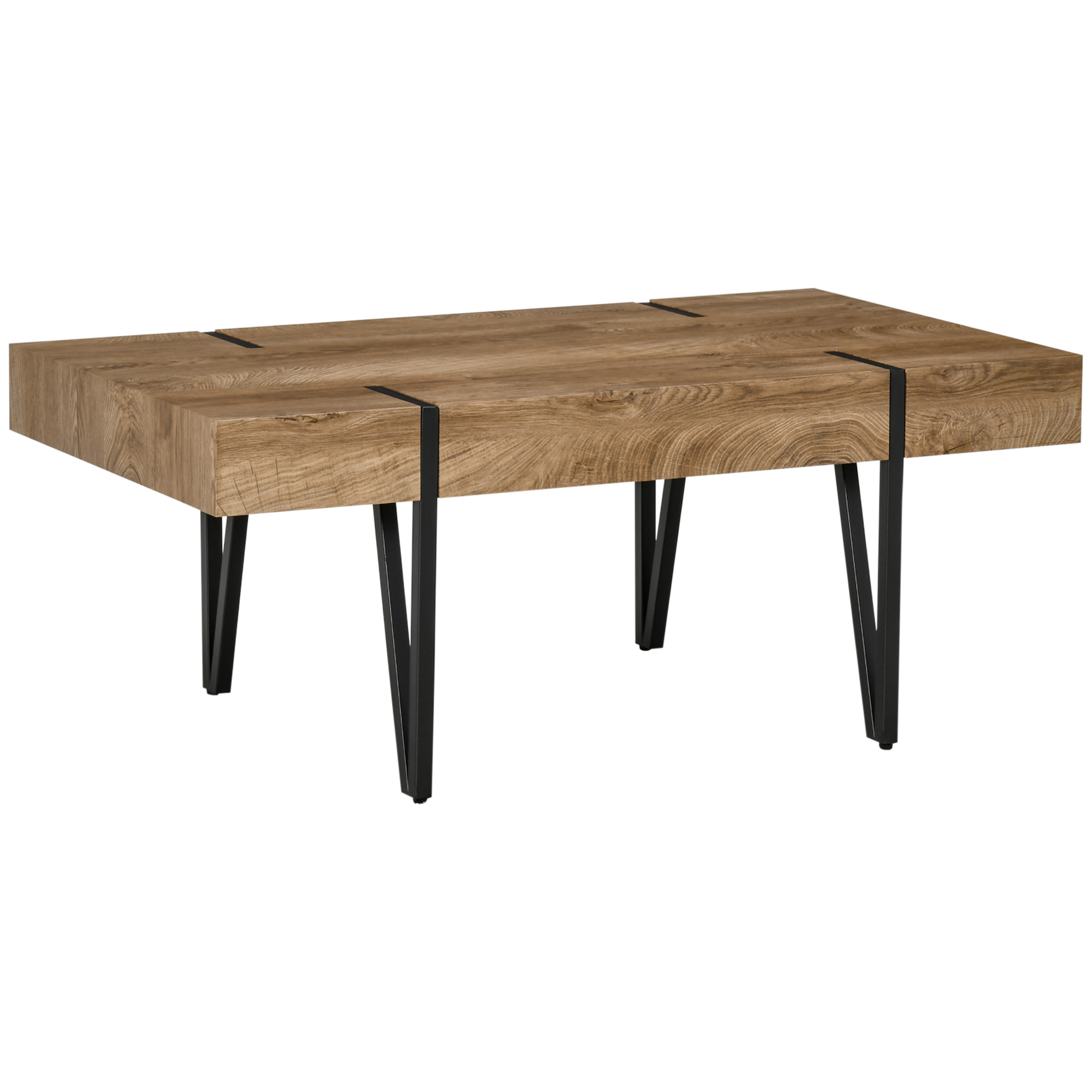 HOMCOM diivanilaud industriaaldisainis 105 cm x 60 cm x 42 cm must + pruun
