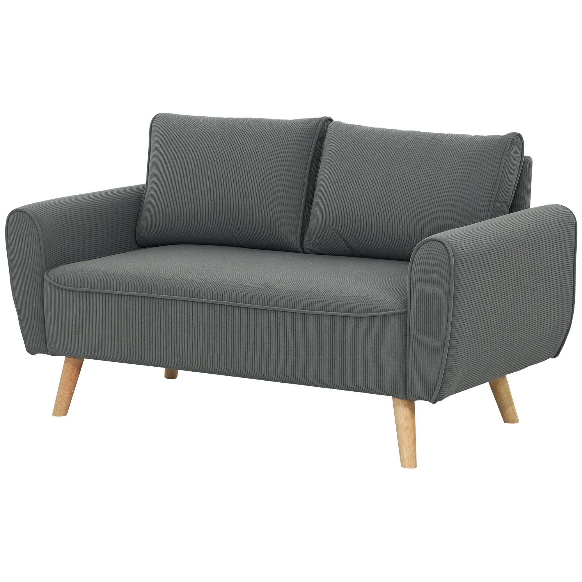 Kahekohaline diivan, kangast diivan, 2 seljatoepatja, velvetist kate, 145 x 75 x 78 cm, antratsiithall