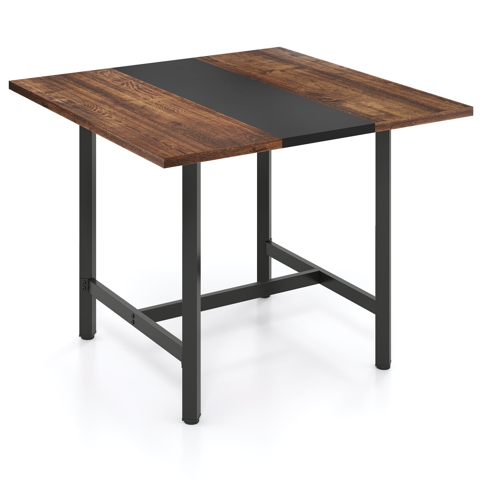 Ruudukujuline konverentsilaud metallraamiga, koosolekulaud, seminarilaud, maalähedane pruun