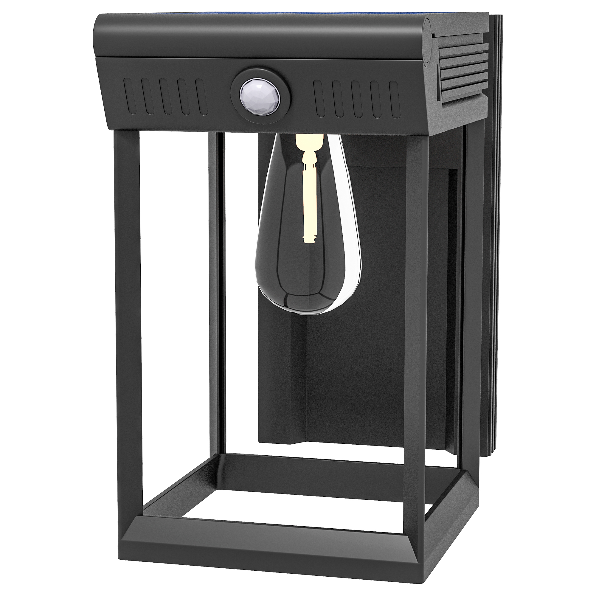 Päikeseenergial töötav aiavalgusti, õuevalgusti, päikeselamp, pritsmekindel, liikumisanduriga, 14 cm x 24 cm x 24 cm, must