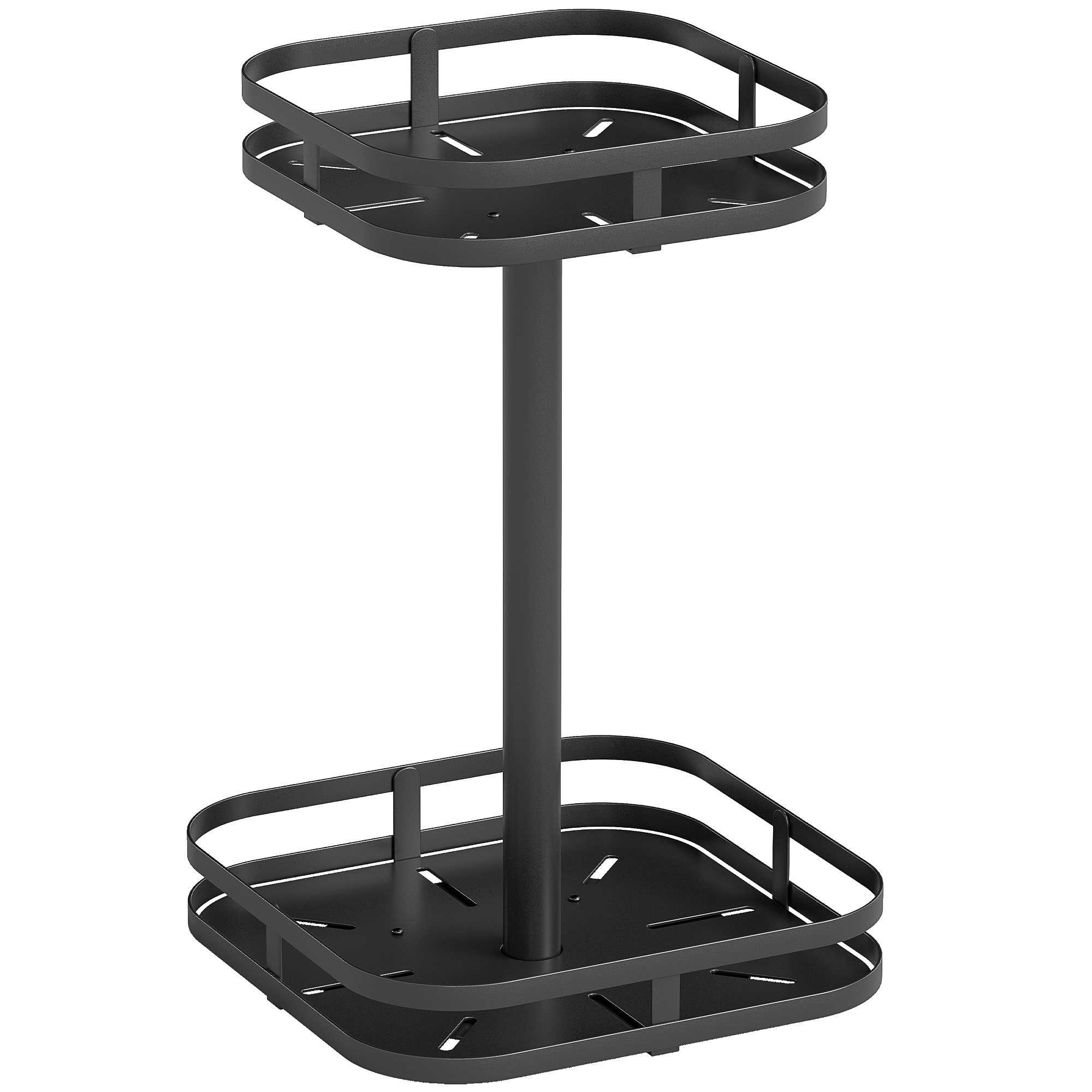 Pöörlev maitseaineriiul, kahetasandiline disain, iminapaga jalad, metall, must