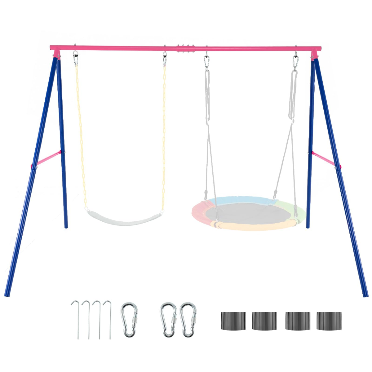 Suur metallist kiikjalg tugeva A-raami, libisemiskindla ankru ja jalakattega