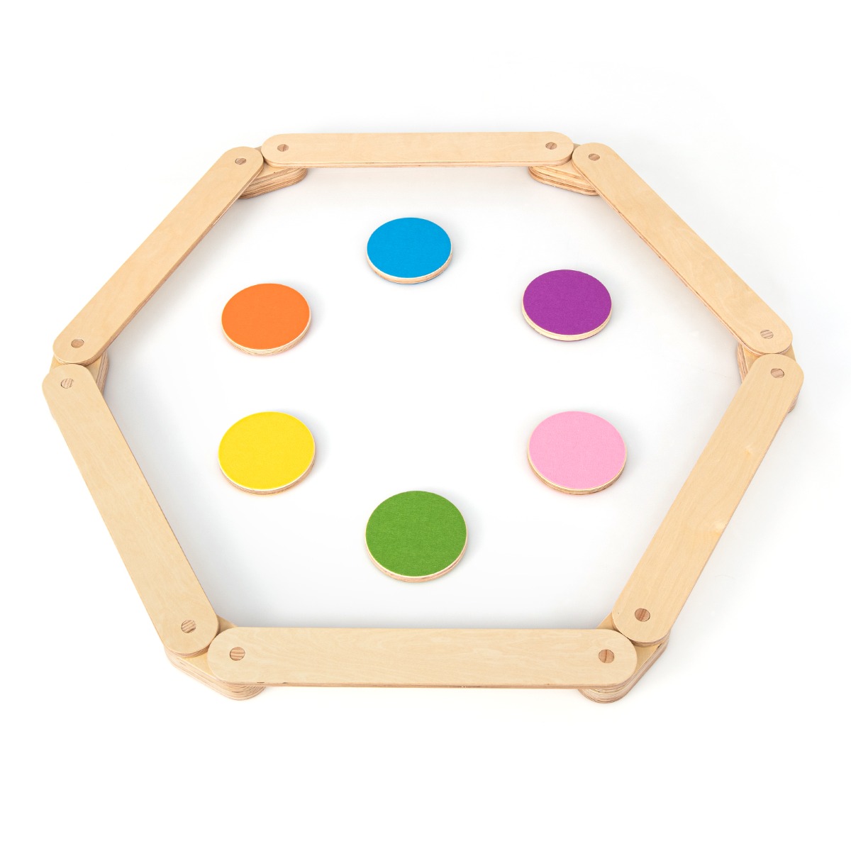 12-osaline tasakaalustustala 6 tasakaalukiviga, vabalt kombineeritav, puidust lastele