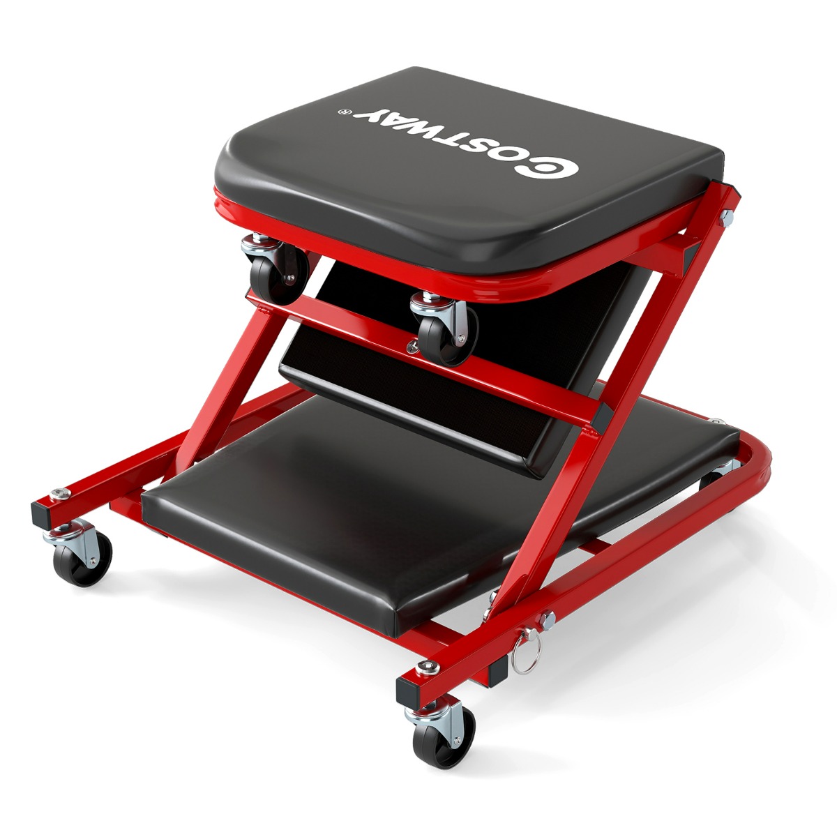 Kokkupandav mehaanikutool 6 rattaga, must-punane