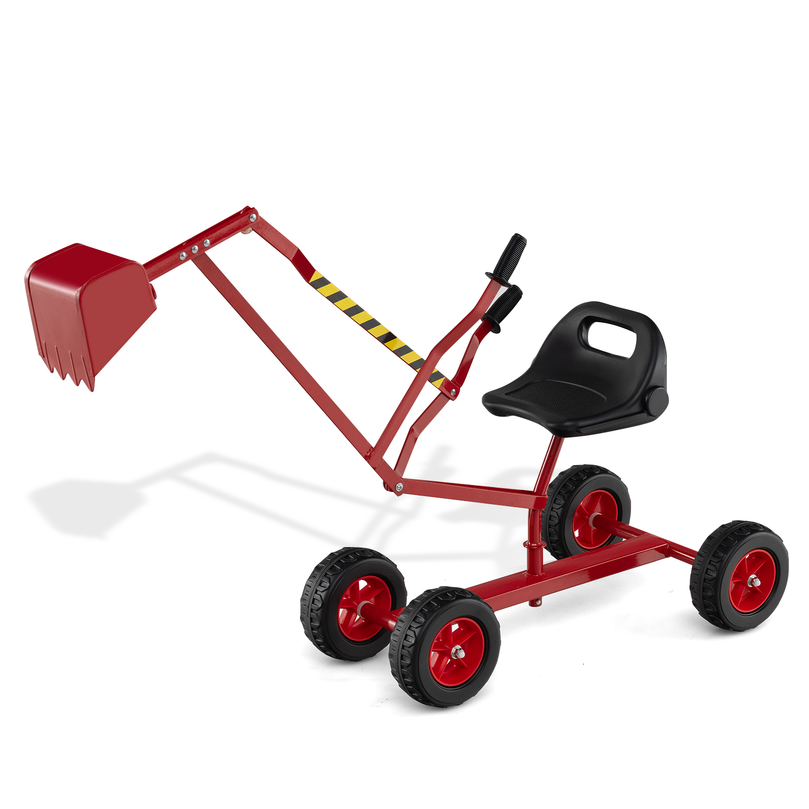 360 pööratav istmega ekskavaator metallist kopa ja ratastega liivakasti ekskavaator punane