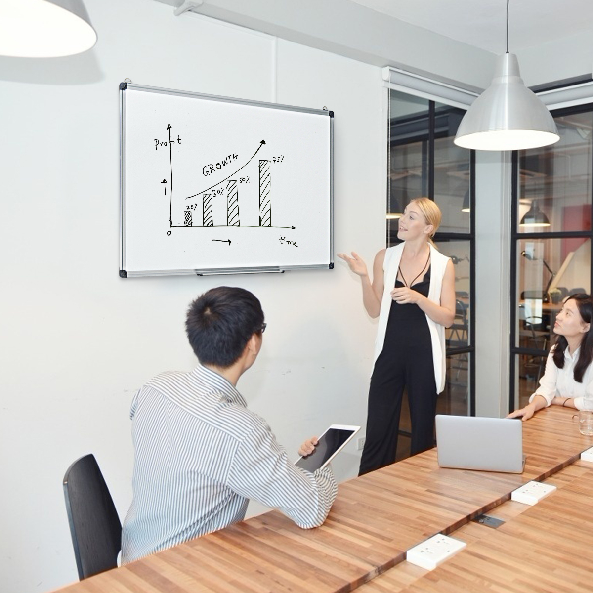 Magnettahvel Alumiiniumraamiga kirjutustahvel seinatahvel 90 x 60 cm