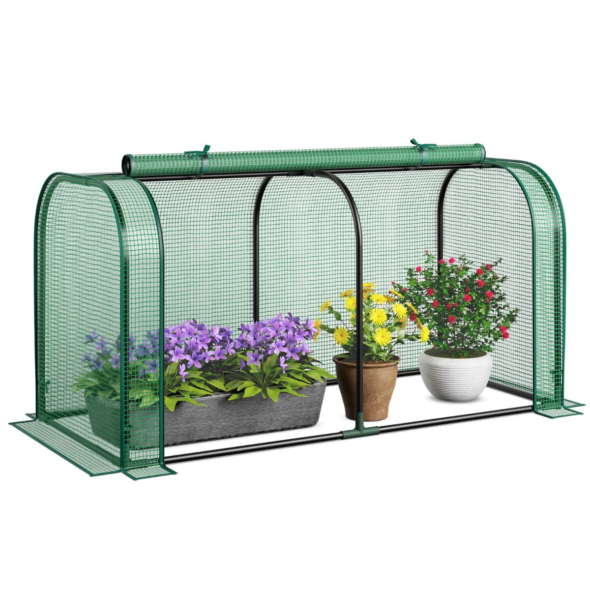 Mini kasvuhoone tunnel 118x55x60 cm roheline