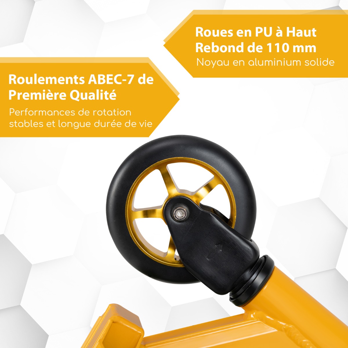 Pro stunt scooter 2 pu rattaga, kollane