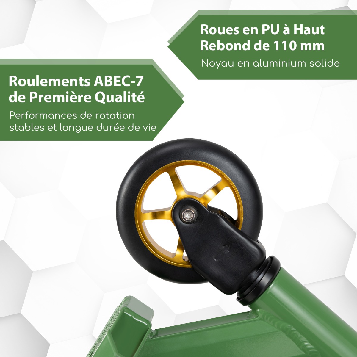 Pro trikijalgratas 2 pu rattaga, roheline