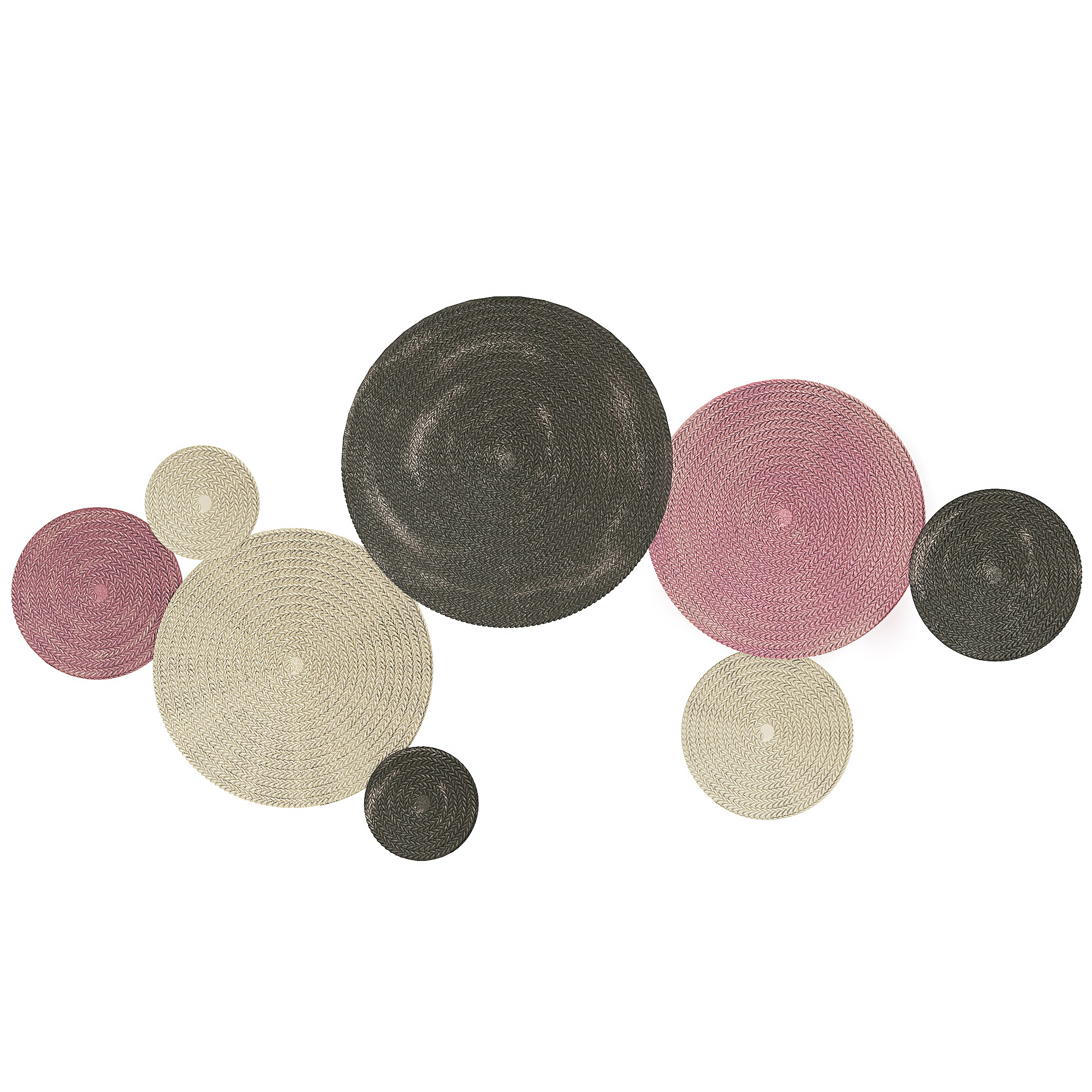 Kettakujulise seinakaunistuste komplekt, 8 metallketast, mitmekülgselt kasutatav, mitmevärviline