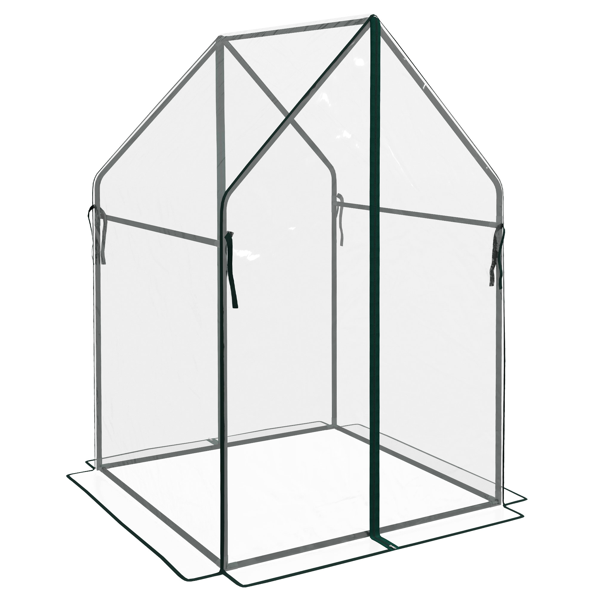 Kasvuhoone/külmraam/kasvuhoone, 90 cm x 90 cm x 145 cm, läbipaistev + must