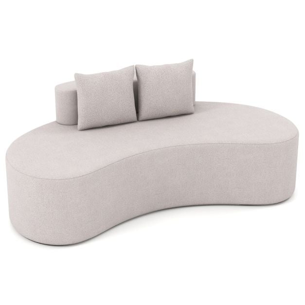 Kahe mugava dekoratiivpadjaga kumer polsterdatud diivan ja elegantne disaindiivan (199 cm), hall