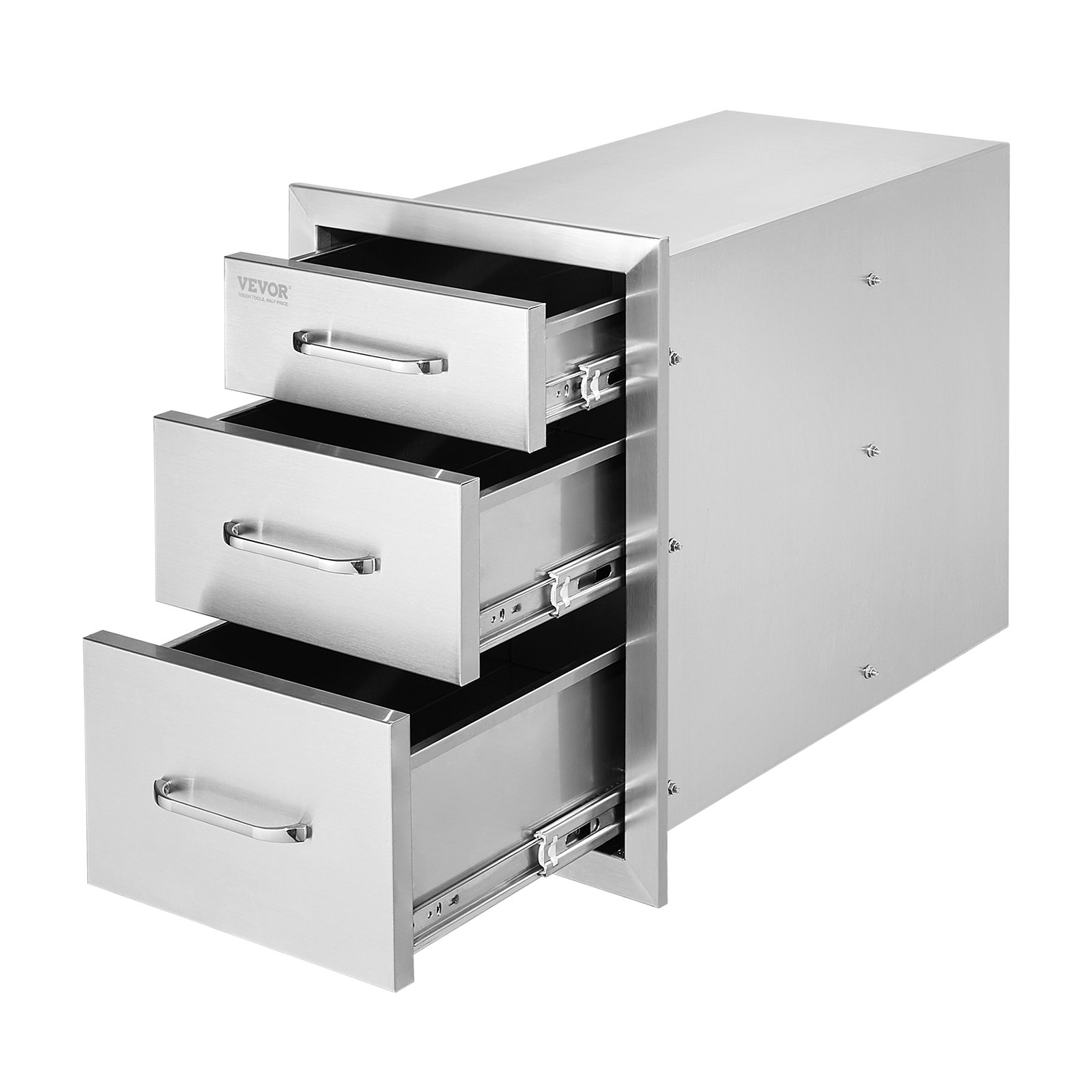 Väliköögi sahtlid 35 6 cm L x 51 6 cm K x 58 4 cm S süvistatavad kolmekordse ligipääsuga grillisahtlid roostevabast