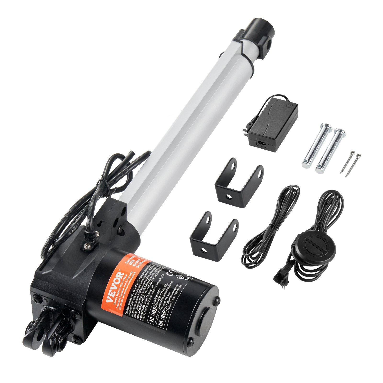 24V lineaarajami komplekt 25,4 cm 2,5 cm/s 99,8 kg/1000N IP44 kaitseklassiga