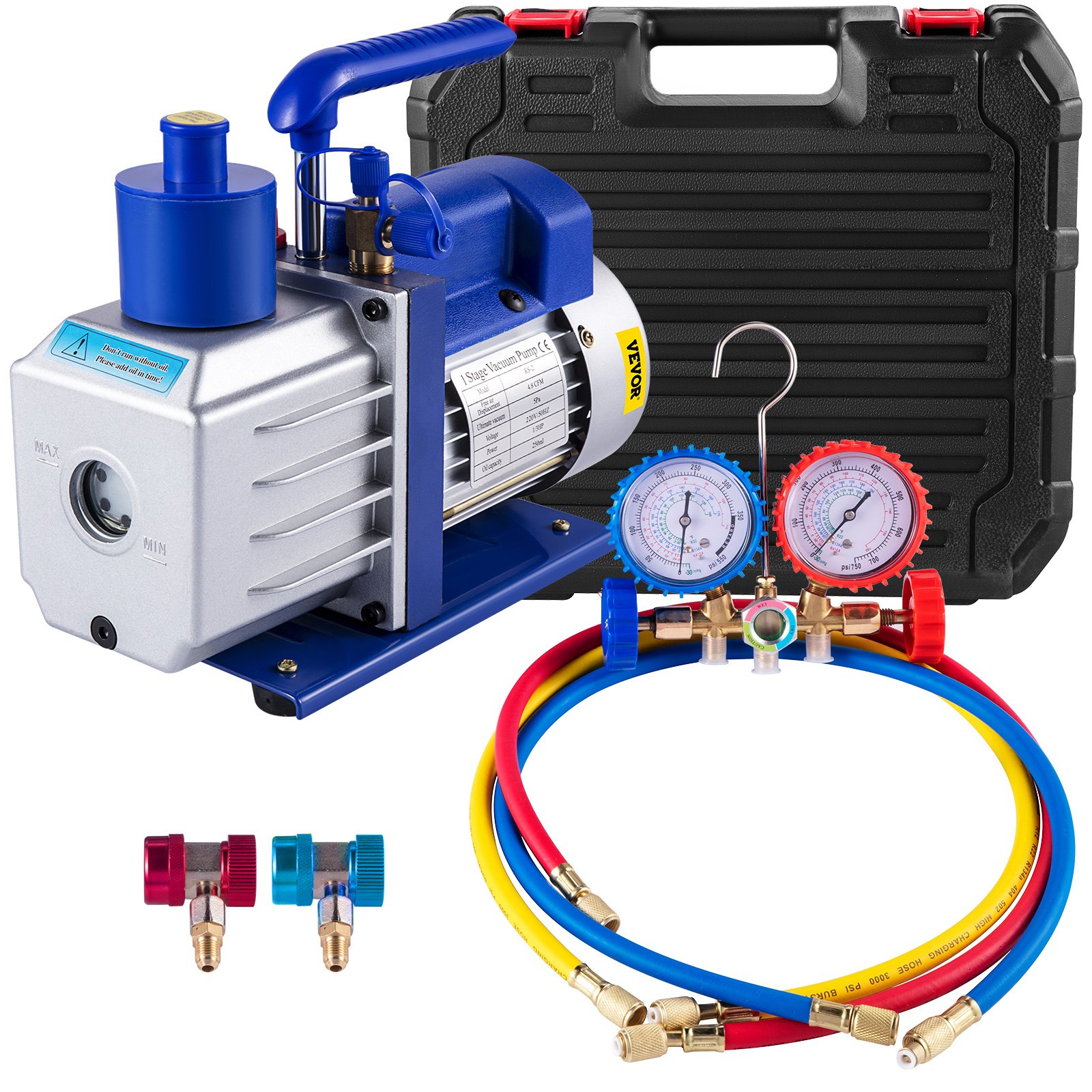 Vaakumpumba komplekt HVAC üheastmeline kliimaseadme vaakumpump 283 l/min (8 2 m3/h) 246 W (1/3 hj) õhuvaakumpump 3