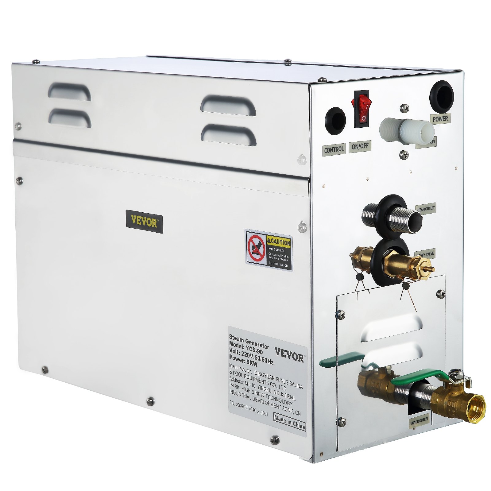 9 kW aurugeneraator Aurugeneraator SPA-ruumi digitaalse ekraaniga aurugeneraator 35 ℃-55 ℃ sauna aurugeneraator