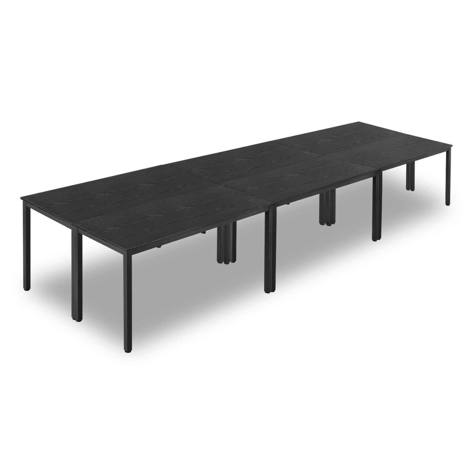 Konverentsilaud, 6 tk komplekt, 1400 mm kontori koosolekulaud 16 inimesele, paindlik kombineeritud lauakomplekt, moodne ristkülikukujuline koosolekulaud metalljalgadega kontorisse, konverentsiruumi, lihtne kokkupanek