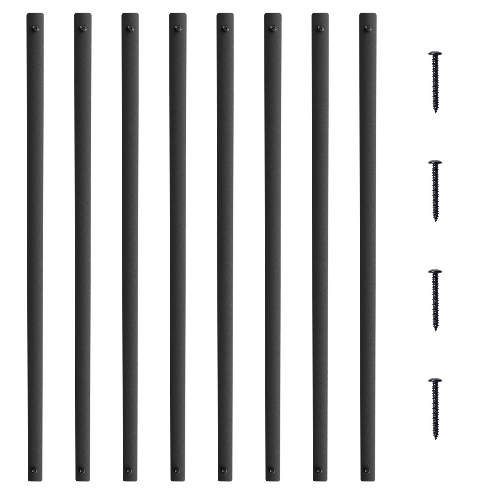 Trepi metallkäsipuud 82 x 2 5 x 0 5 cm lamedad alumiiniumisulamist dekoratiivsed käsipuu spindlid 51 tk pakis