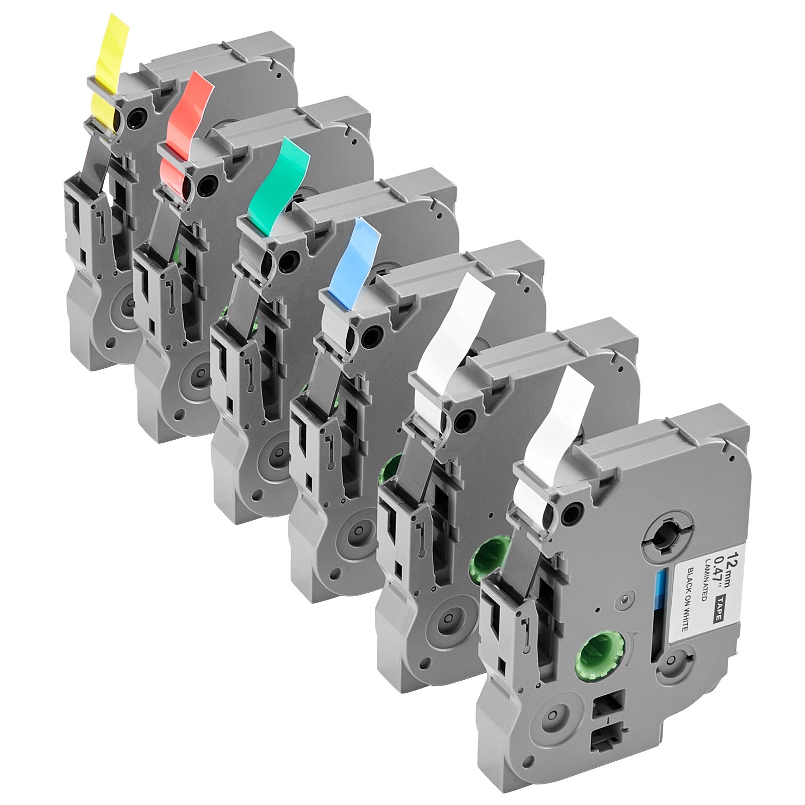 Sildiprinteri teip 6 tk pakis 11 9 mm/12 mm värvilised sildiprinterite täitepadjad mis sobivad erinevat tüüpi Brother